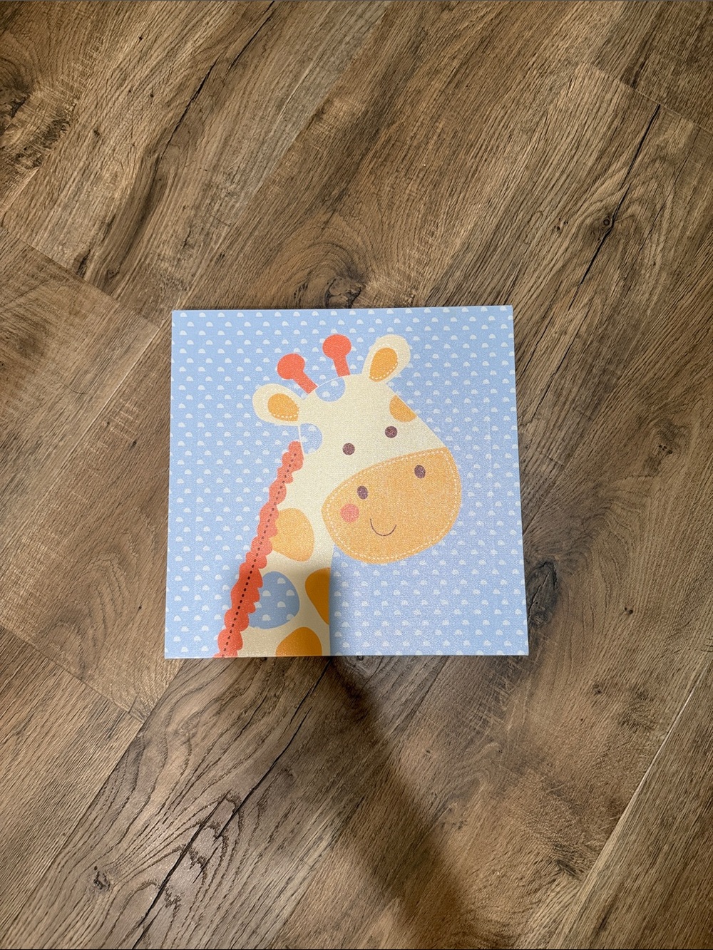 Children's Blue Giraffe Playroom Canvas Wall Art